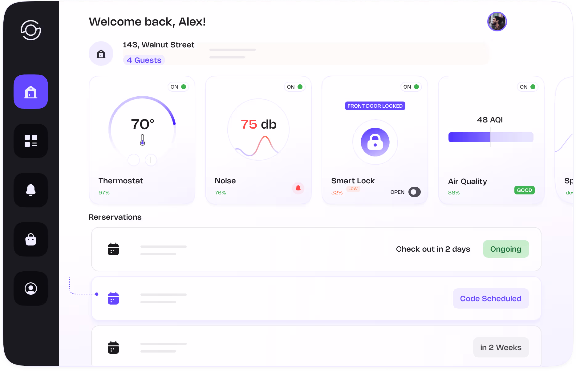 SuiteOp platform dashboard showing property management features