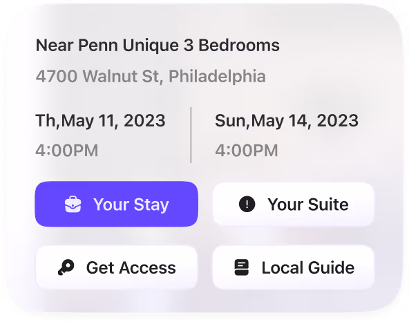 SuitePortal branded guest experience interface